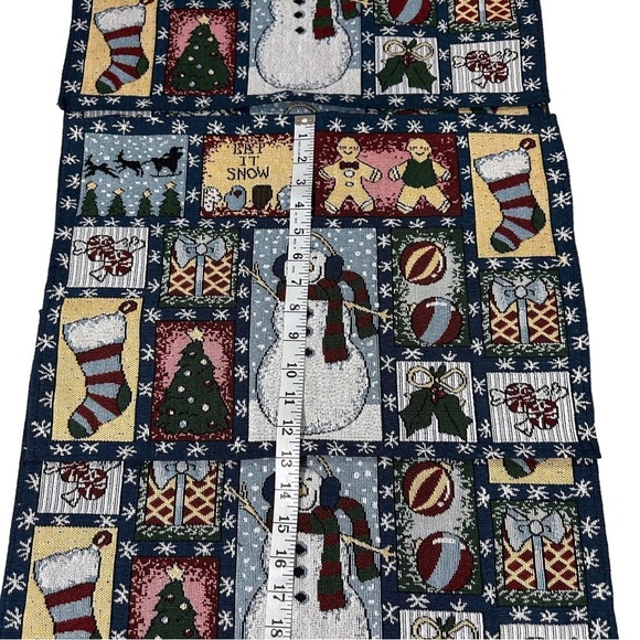 Set of 6 Let It Snow Tapestry Table Placemats Christmas Winter Snowmen 19x12.5” - Picture 5 of 10